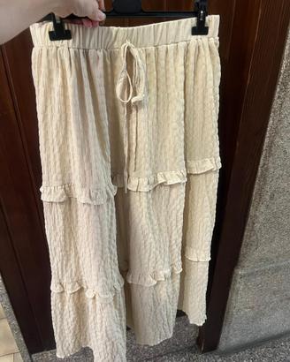 Gonna lunga Boho beige nuova senza etichetta L