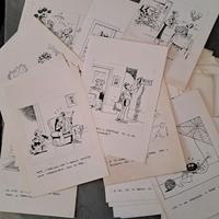 Tavole originali vignette satiriche Settimana