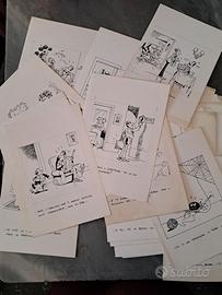 Tavole originali vignette satiriche Settimana