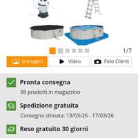 Piscina fuori terta rigida, nuova. 5x3x1.2, da mon