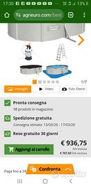 Piscina fuori terta rigida, nuova. 5x3x1.2, da mon