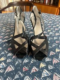 Scarpe con tacco Browns nere glitter