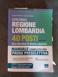 libro concorso regione Lombardia area istruttori