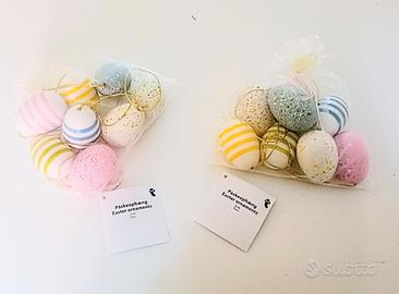 16 Uova decorativi colorati da appendere 