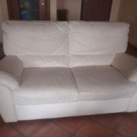 Divano due posti pelle Avorio