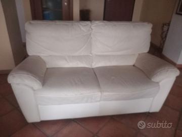 Divano due posti pelle Avorio