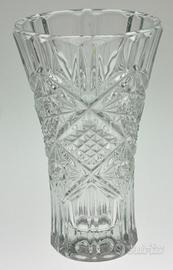 vaso da fiori in vetro vintage Ceco Sklo Union