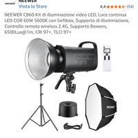 Luce Video LED Neewer CB60 60W + Softbox e Stativo