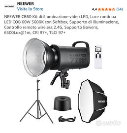 Luce Video LED Neewer CB60 60W + Softbox e Stativo