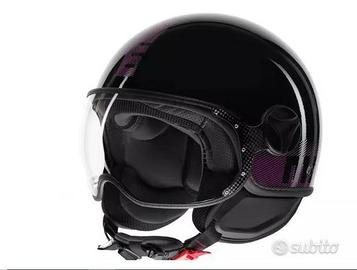 CASCO MOMO DESIGN FGTR CLASSIC STRIPES NERO LUCIDO