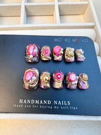 Unghie press-on artigianali stile barocco