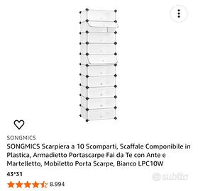 SONGMICS scarpiera a 10 scomparti 