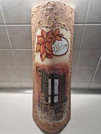 Tegola decorata a decoupage WELCOME