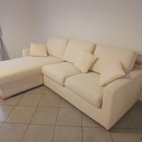 Divano - Chaise Longue – Beige, 3 Posti + penisola