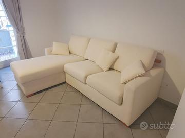 Divano - Chaise Longue – Beige, 3 Posti + penisola