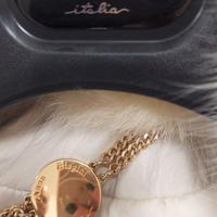 Giacca in pelle bianca e pelliccia taglia 42