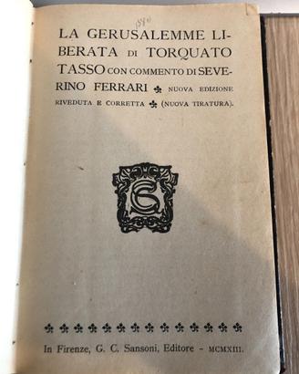 La Gerusalemme liberata Editore Sansoni