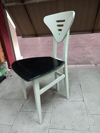 Set 4 sedie bianche e nere in legno