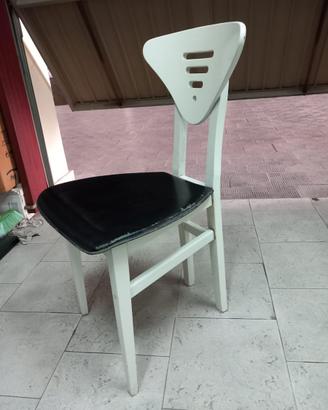 Set 4 sedie bianche e nere in legno