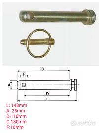  Spinotto perno da traino per Massey Fergus 