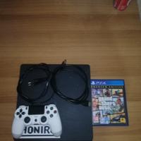 Playstation 4 + joystick + gta5 premium edition 