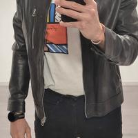 Giubbino Biker vera pelle