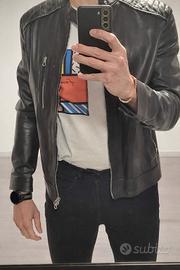 Giubbino Biker vera pelle