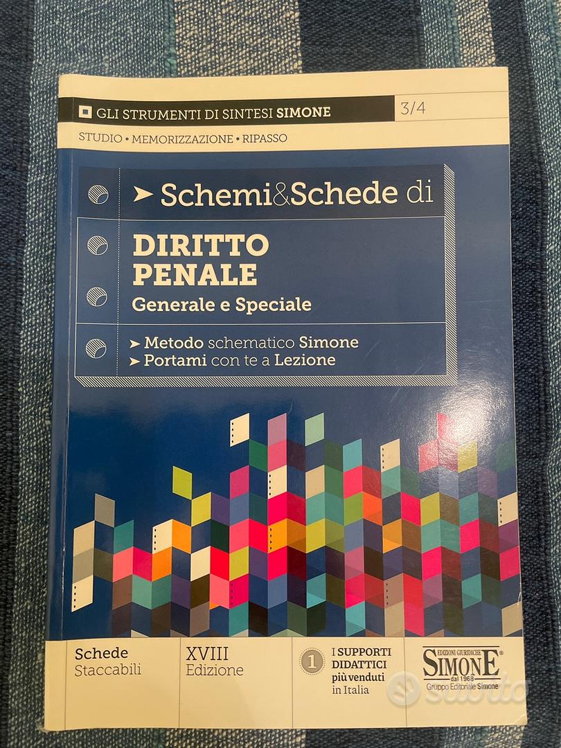 Schemi & Schede di Diritto Penale - Generale e Speciale - 3/4 - Edizioni  Simone