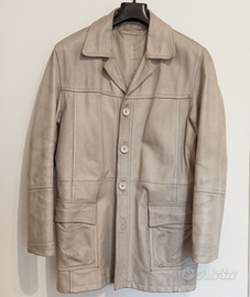 Giacca trench in pelle da uomo tg M