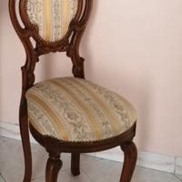 Sedia da soggiorno in legno massello intarsiata
