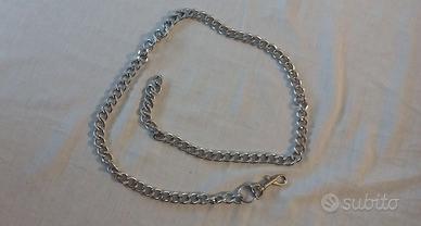 Cintura catena argento con moschettone