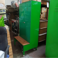 Armadietto doppio da spogliatoio con panca inclusa