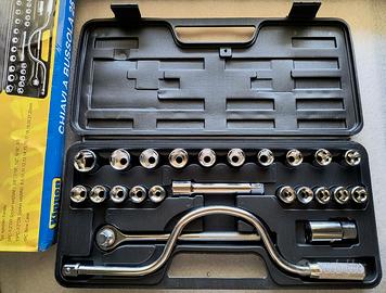 kit chiavi a bussola con cricchetto 1/2 25 pezzi n