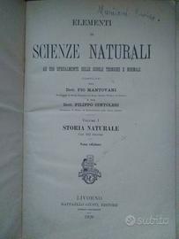 libro 1909 scienze naturali 