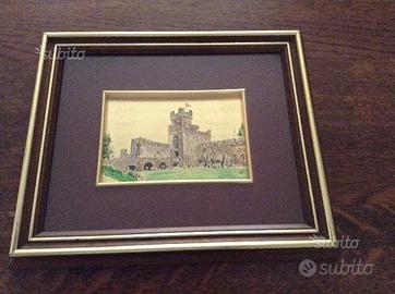 Dipinto su oro zecchino 22kt castello Montagnana