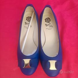 Scarpa da donna blu in pelle