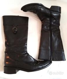 Stivali cavallerizza pelle neri vintage 90