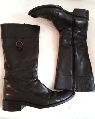 Stivali cavallerizza pelle neri vintage 90