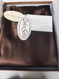 sottoveste tg 48, pura seta marrone