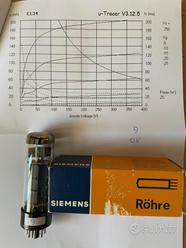 Valvola NOS Siemens EL34 6CA7 testata con misure  			