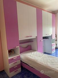 Cameretta doppio ponte bianca e rosa