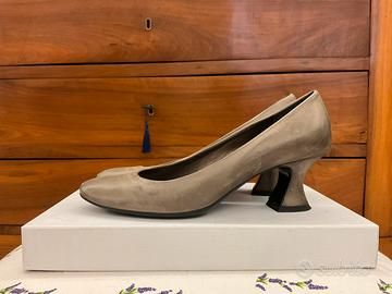 Scarpe di pelle con tacco 5 a rocchetto