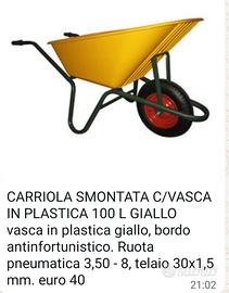 Carriola  con vasca in plastica