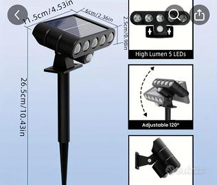 faretto solare da giardino 