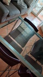tavolo vetro temperato piu 4 sedie