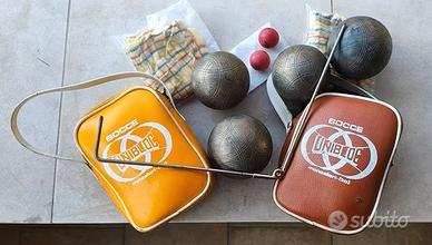 SET 4 BOCCE UNIBLOC IN BRONZO GIALLO VINTAGE