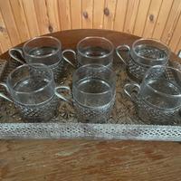 Bicchieri liquori con vassoio