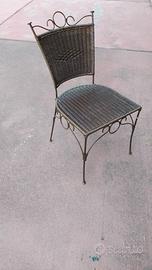 Sedia in ferro e rattan