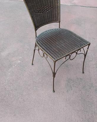 Sedia in ferro e rattan