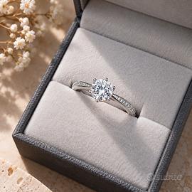 prestigioso anello argento 1 ct moisannite donna